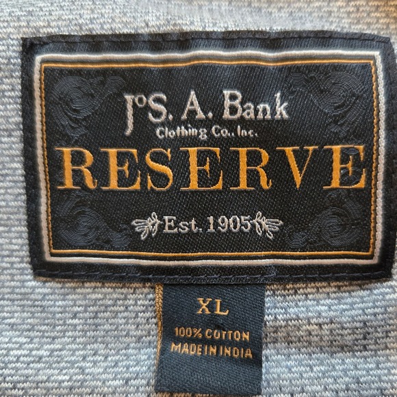 NEW‎ Jos A Bank Reserve Mens XL Gray Long Sleeve Button Down Shirt Professional - Picture 2 of 6